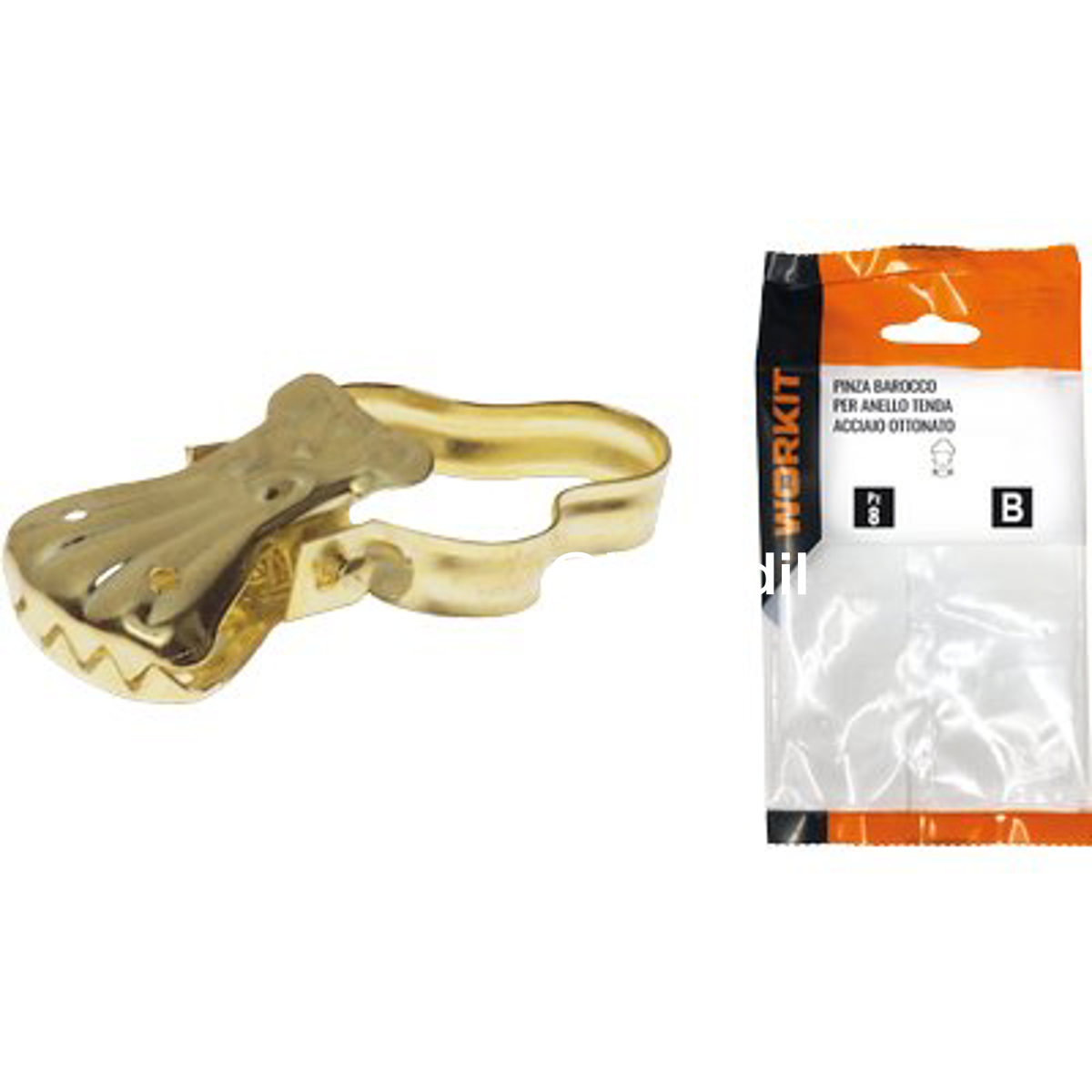 PINZA BAROCCO X ANELLO TENDA SELF WORKIT ACCIAIO OTTONATO + ARCO CF=PZ 8