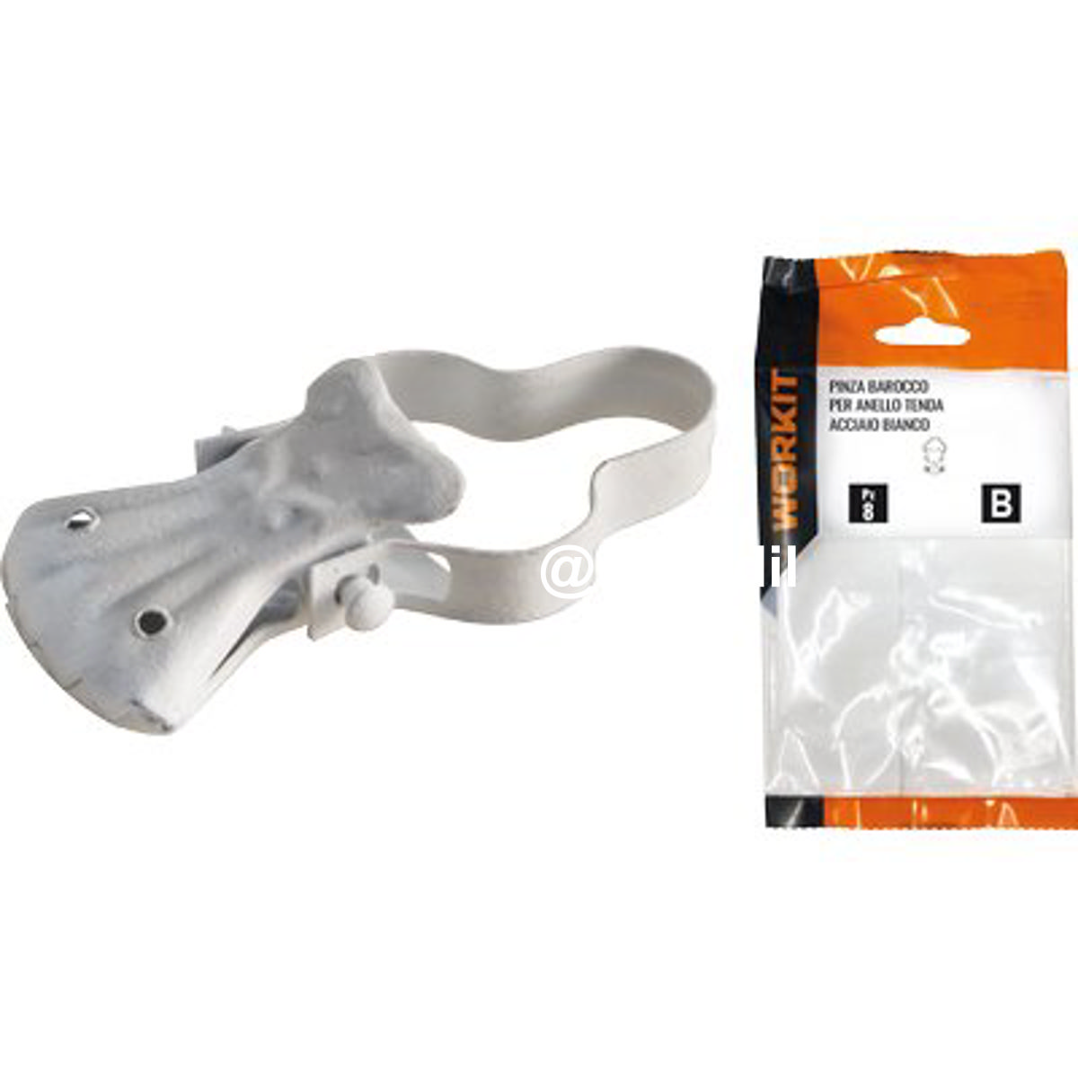 PINZA BAROCCO X ANELLO TENDA SELF WORKIT ACCIAIO BIANCO + ARCO CF=PZ 8