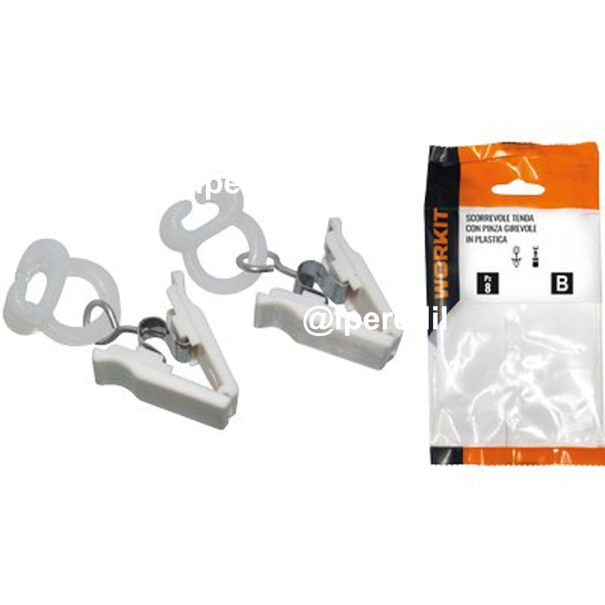SCORREVOLE TENDA CON PINZA GIREVOLE SELF WORKIT PLASTICA CF=PZ 10