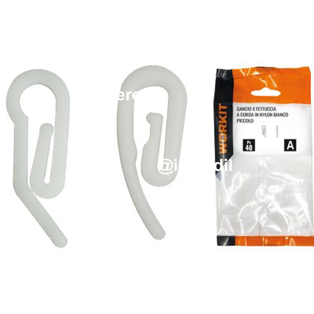 GANCIO X FETTUCCIA A CORDA SELF WORKIT NYLON BIANCO GRANDE CF=PZ 30 - 09002169