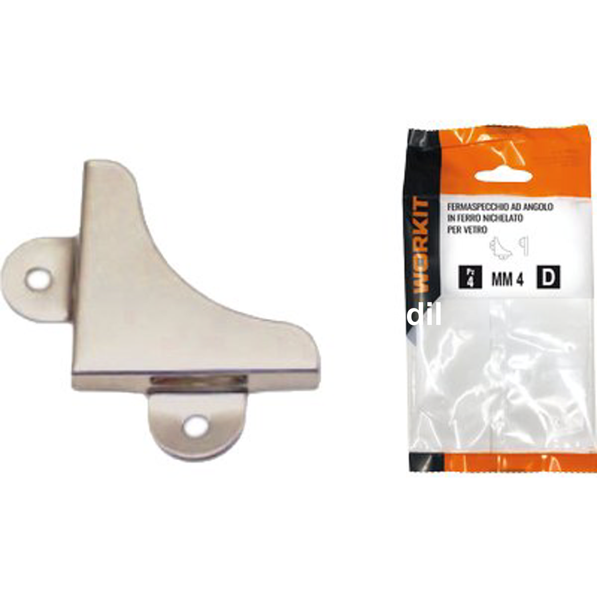 FERMASPECCHIO AD ANGOLO SELF WORKIT FERRO NICHELATO VETRO MM 4 CF=PZ 4