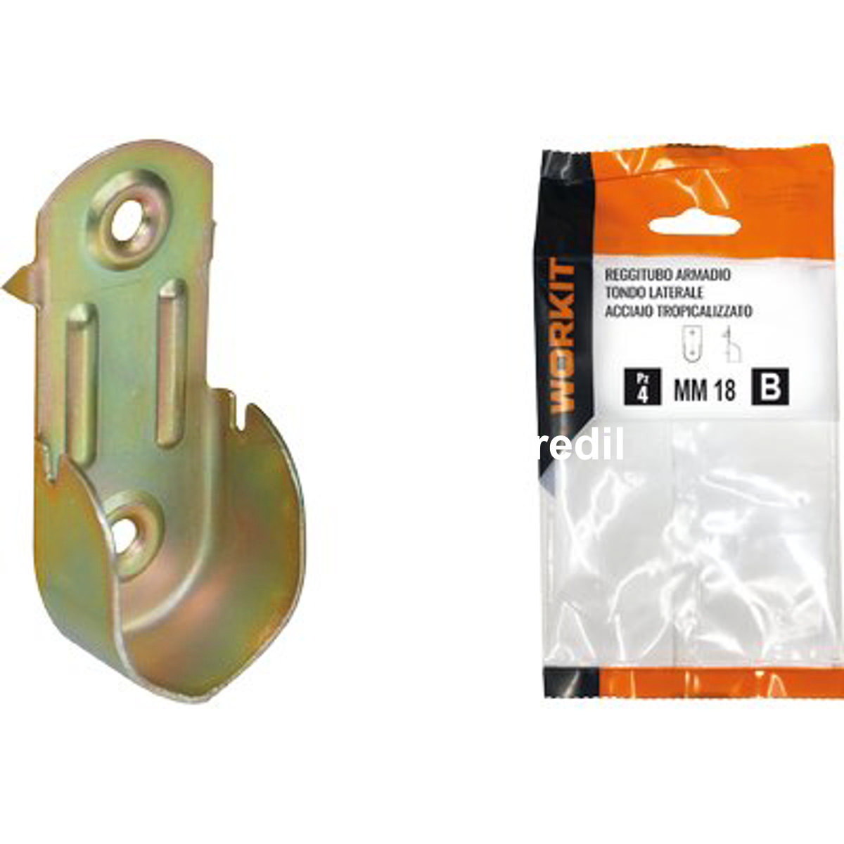 REGGITUBO ARMADIO TONDO LATERALE SELF WORKIT ACCIAIO TROP TUBO MM 18 CF=PZ 4
