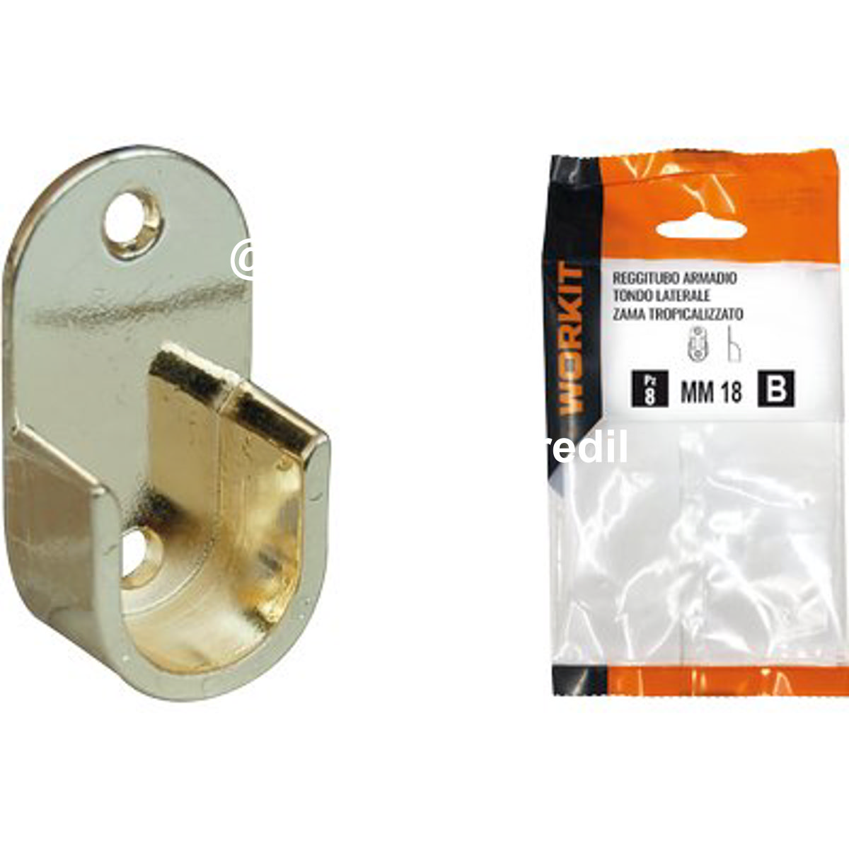 REGGITUBO ARMADIO TONDO LATERALE SELF WORKIT ZAMA OTTONE LUCIDO TUBO MM 18 CF=PZ 2