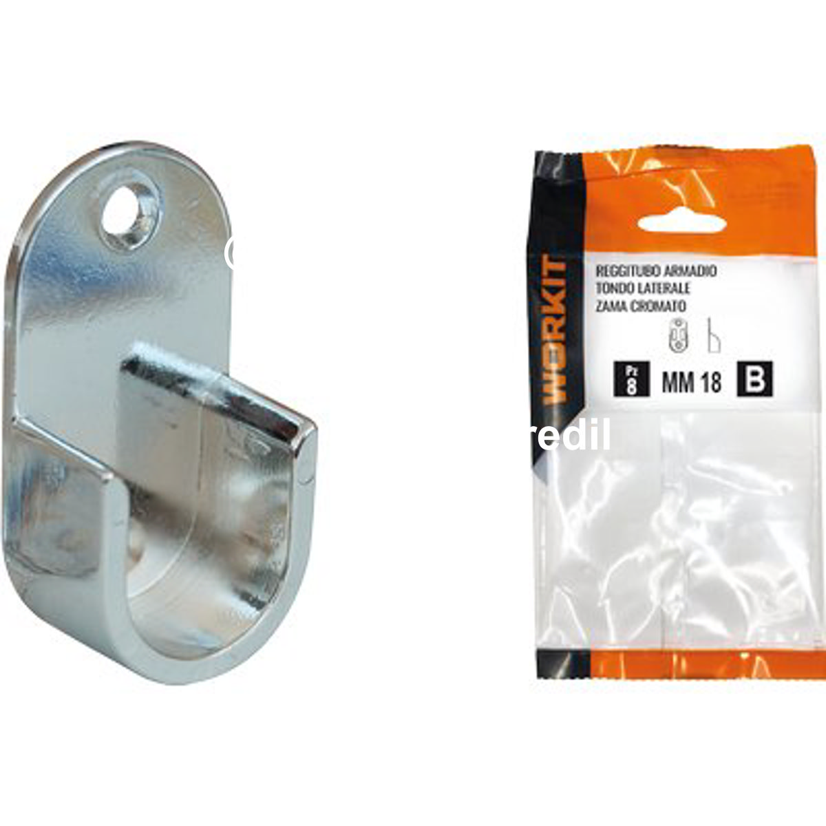 REGGITUBO ARMADIO TONDO LATERALE SELF WORKIT ZAMA CROMATO TUBO MM 18 CF=PZ 2
