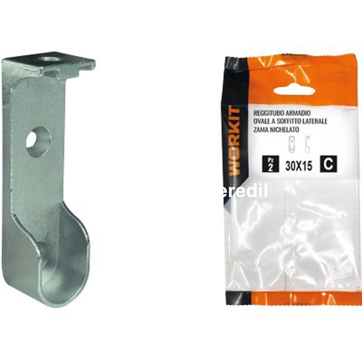 REGGITUBO ARMADIO OVALE A SOFFITTO SELF WORKIT LATERALE ZAMA NIC TUBO MM 30X15 CF=PZ 2