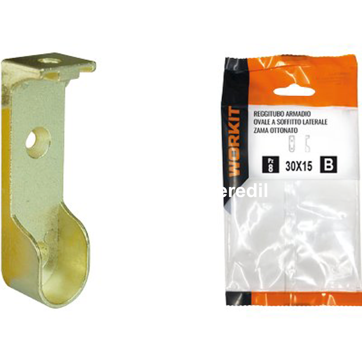 REGGITUBO ARMADIO OVALE A SOFFITTO SELF WORKIT LATERALE ZAMA OTT TUBO MM 30X15 CF=PZ 2