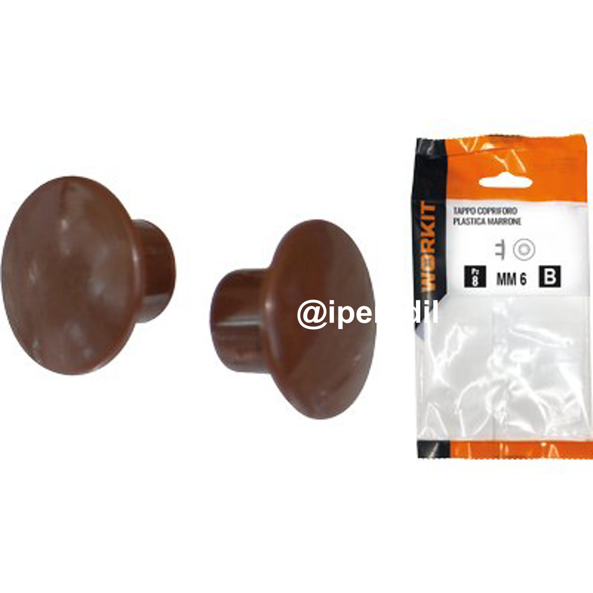 TAPPO COPRIFORO SELF WORKIT PLASTICA MARRONE MM 8 CF=PZ 30