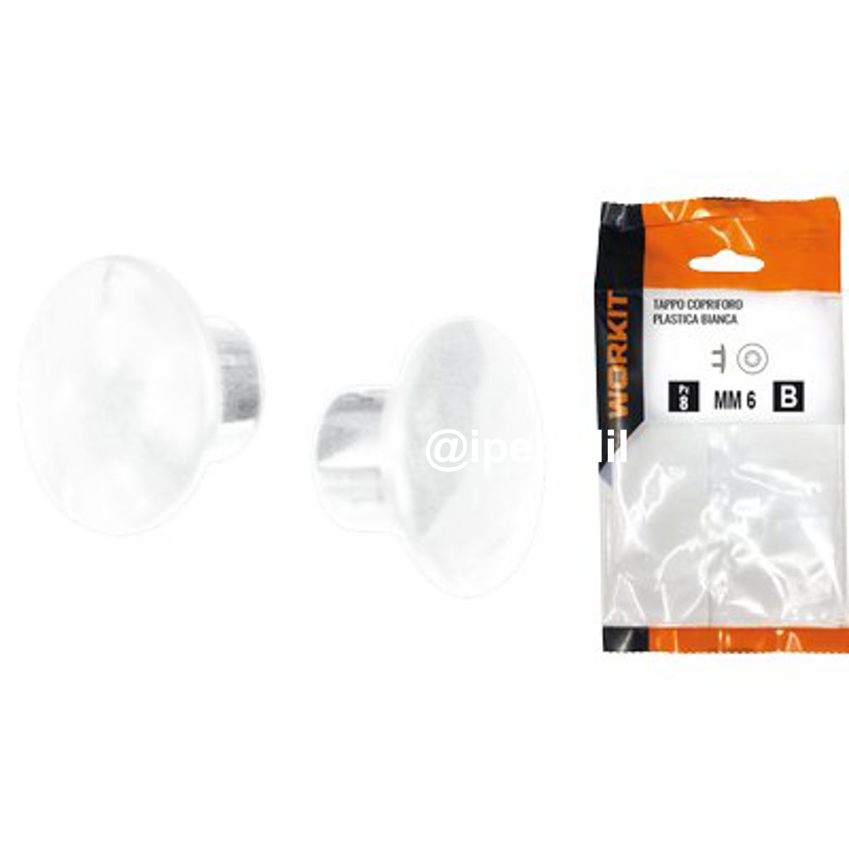 TAPPO COPRIFORO SELF WORKIT PLASTICA BIANCA MM 8 CF=PZ 30