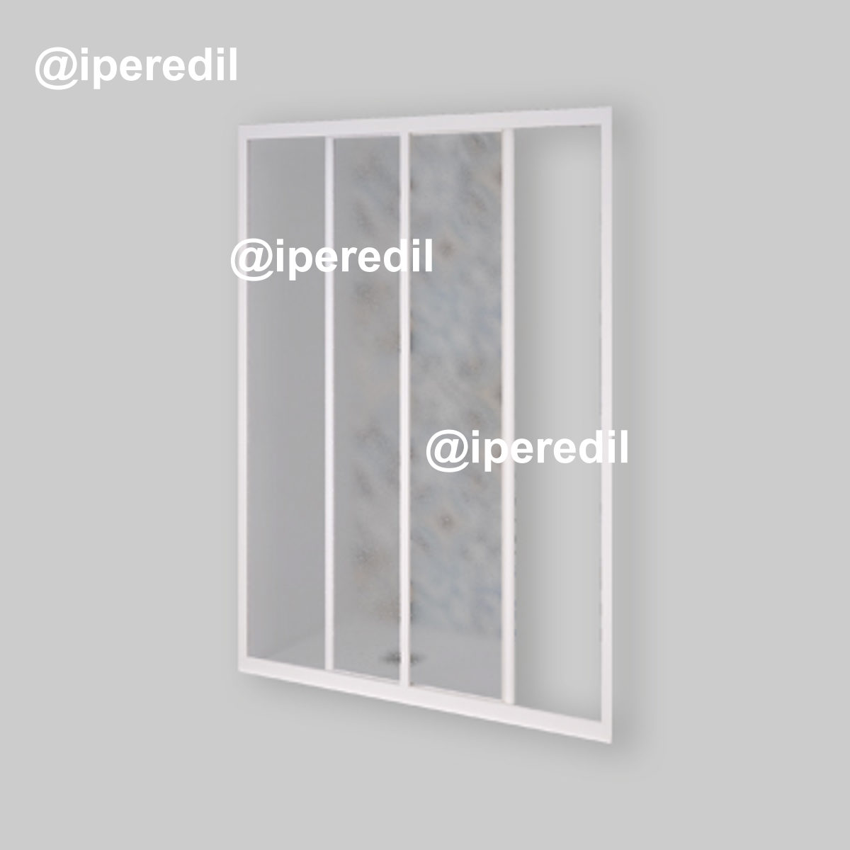 PORTA DOCCIA A 1 ANTA FISSA E 1 SCORREVOLE "ACRIL" BIANCO 100-110 cm Ap.47