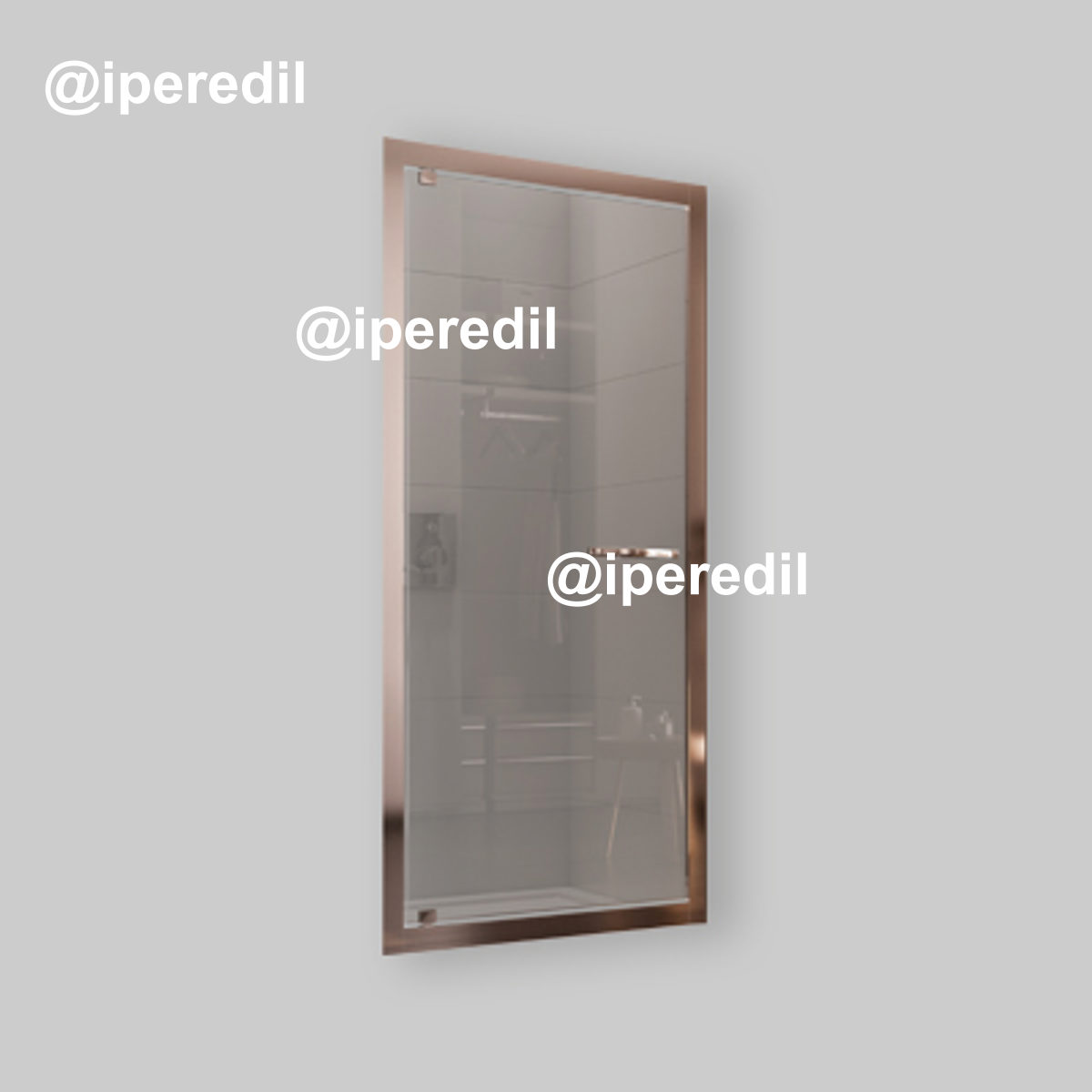 PORTA DOCCIA AD UNA ANTA BATTENTE "oxi.SLIDE" VETRO TRASPARENTE 60-68 cm Ap.42