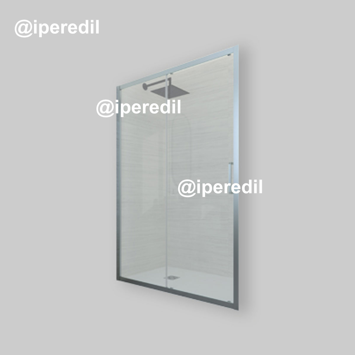 PORTA DOCCIA A 1 ANTA FISSA E 1 SCORREVOLE "KUADRO" VETRO TRASPARENTE 95-100 cm Ap. 38