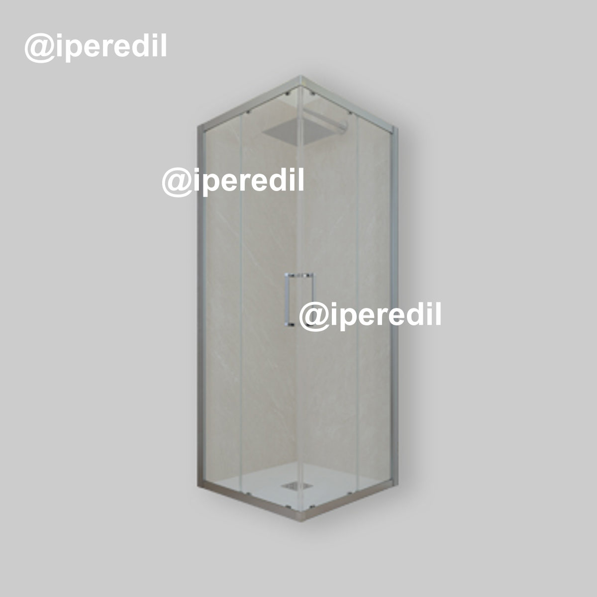 LATO PER BOX DOCCIA ANGOLARE "KUADRO" 1 ANTA FISSA E 1 SCORREVOLE VETRO TRASPARENTE 87,5-90 cm
