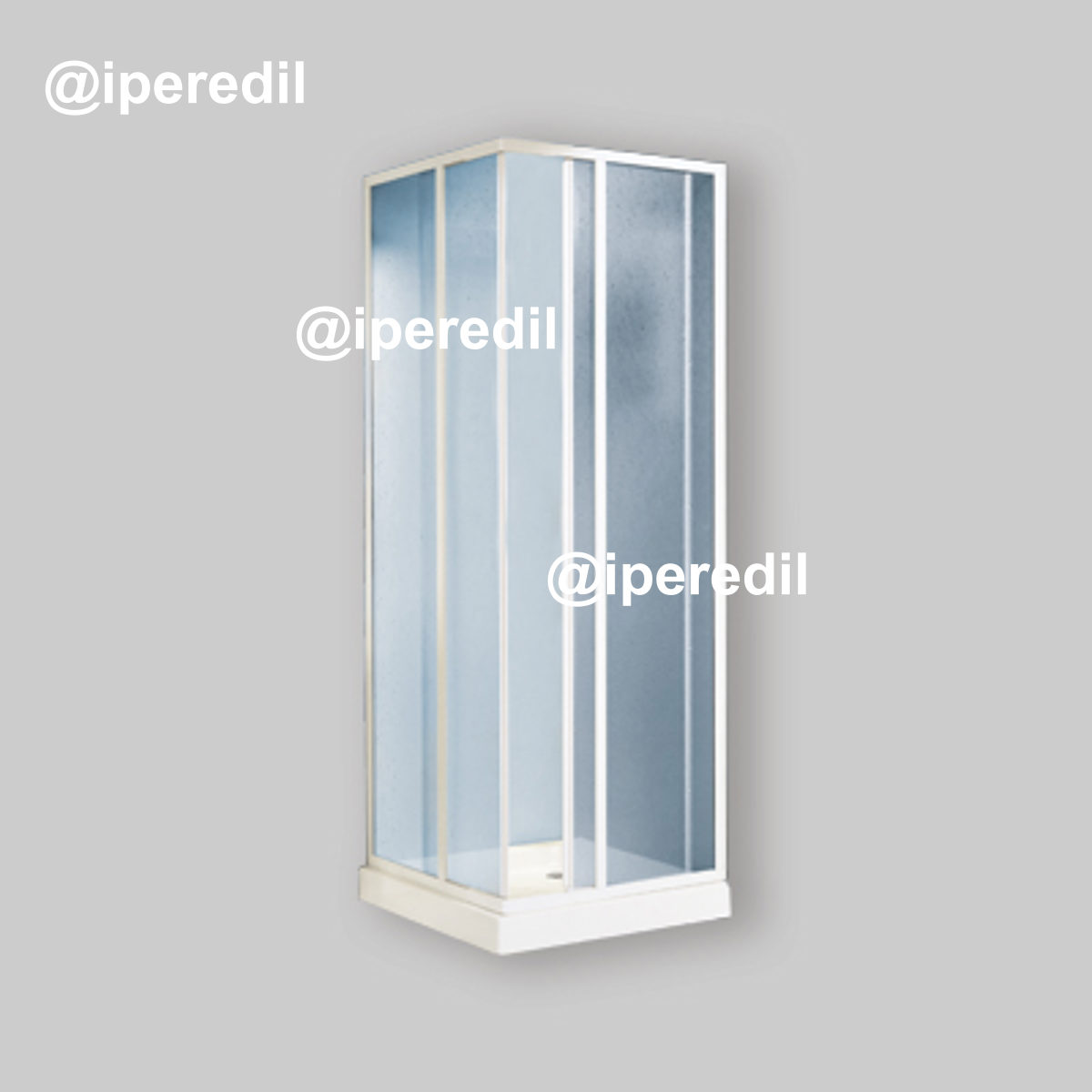 BOX DOCCIA ANGOLARE "SMERALDA" BOLLICINE ACRILICO Rett. 68-80x108-118 Ap. 44-75