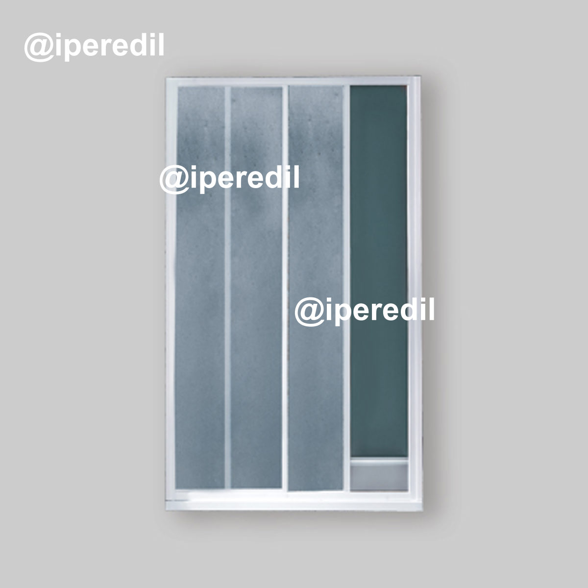 PORTA DOCCIA A 1 ANTA FISSA E 1 SCORREVOLE "SMERALDA" BOLLICINE ACRILICO 94-99 - Ap. 41 cm