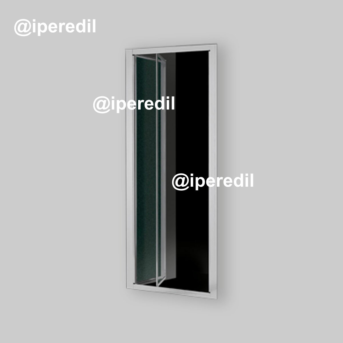 PORTA A SOFFIETTO "SMERALDA" STAMPATO C 3MM PROFILO CROMO 88-93 - Ap. 83 cm