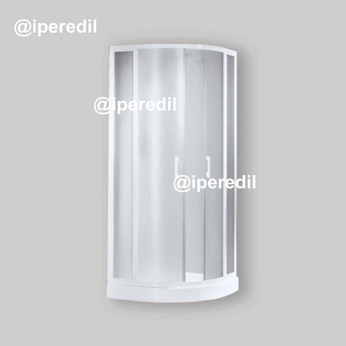 BOX DOCCIA SEMICIRCOLARE A 2 ANTE SCORREVOLI "MIAMI" BOLLICINE ACRILICO 72.5 - 75 H 185 Ap. 36