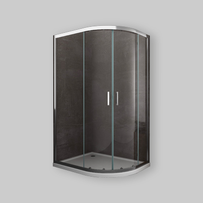 BOX DOCCIA ASIMMETRICO CROMO 67,5-70x87,5-90 Trasparente