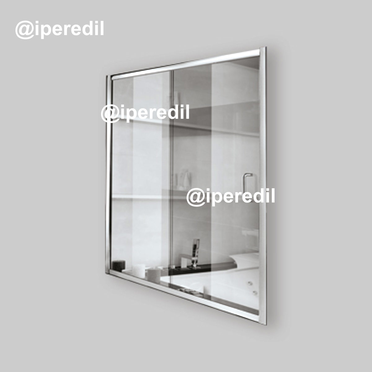 PARETE SOPRAVASCA A 1 ANTA SCORREVOLE E 1 FISSA VETRO TRASPARENTE Sp.4 mm P.CROMO 176-180 - Ap.75 cm