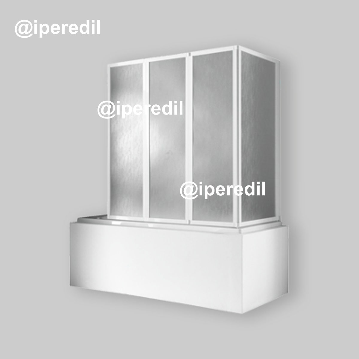 PARETE VASCA "GIGLIO" BOLLICINE ACRILICO PROFILO BIANCO 1 anta 67/68cm + 3 ante 133 cm Ch.2 lati