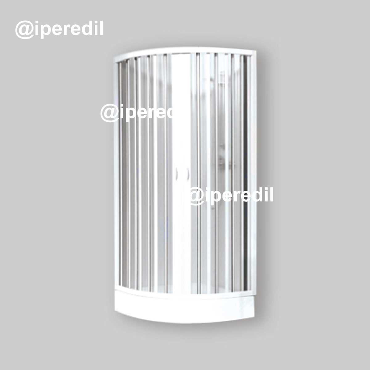 BOX DOCCIA SEMICIRCOLARE A SOFFIETTO IN PVC 90 cm - Ap. centrale