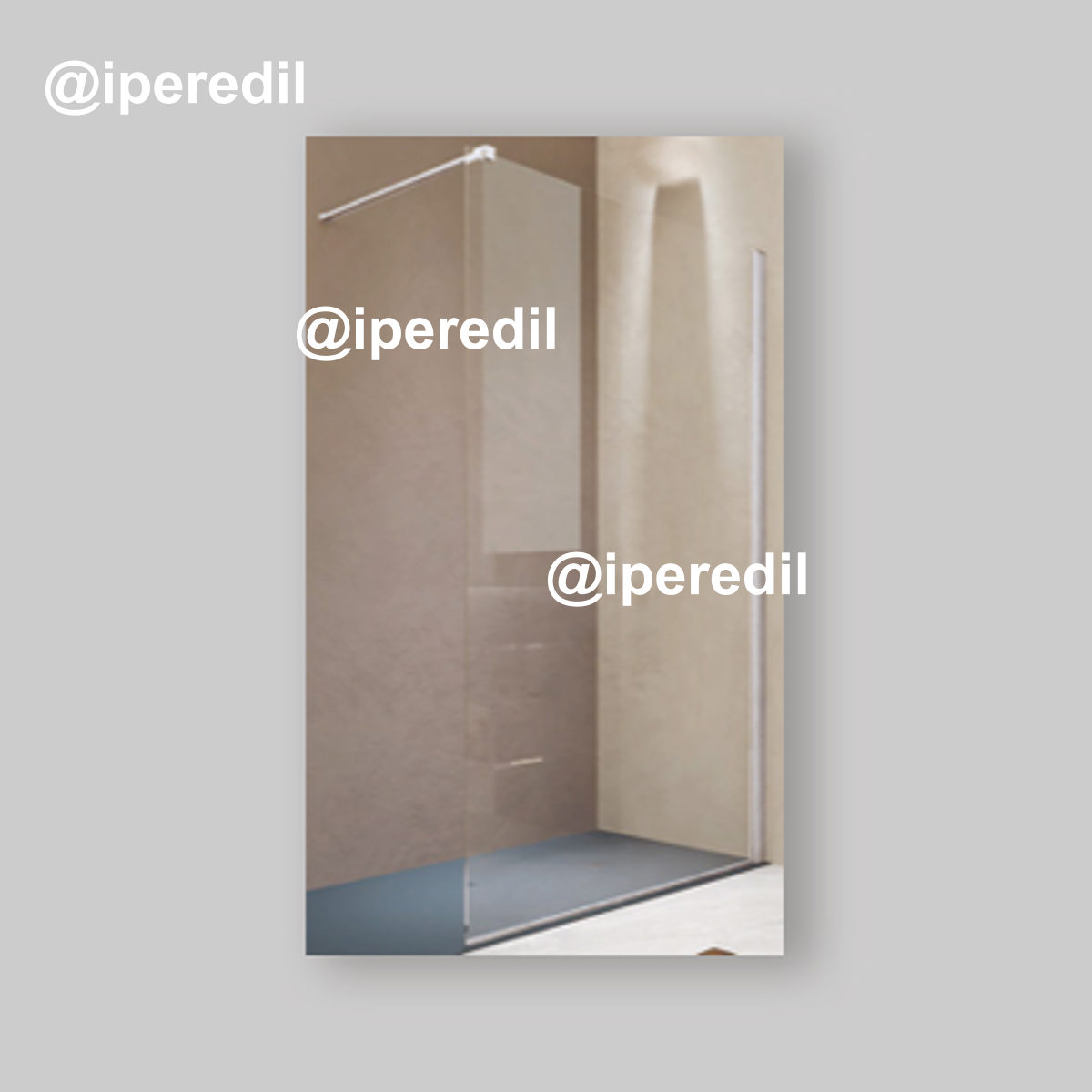 PARETE DOCCIA WALK-IN "ITACA" VETRO TRASPARENTE Sp.6 mm PROFILO CROMO 87,5-90 cm