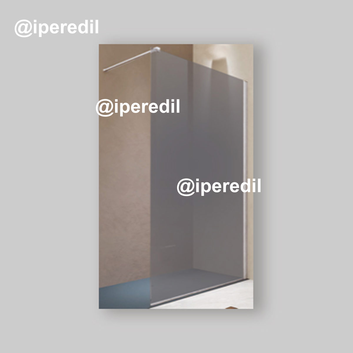 PARETE DOCCIA WALK-IN "ITACA" VETRO GREY Sp.6 mm PROFILO CROMO 87,5-90 cm
