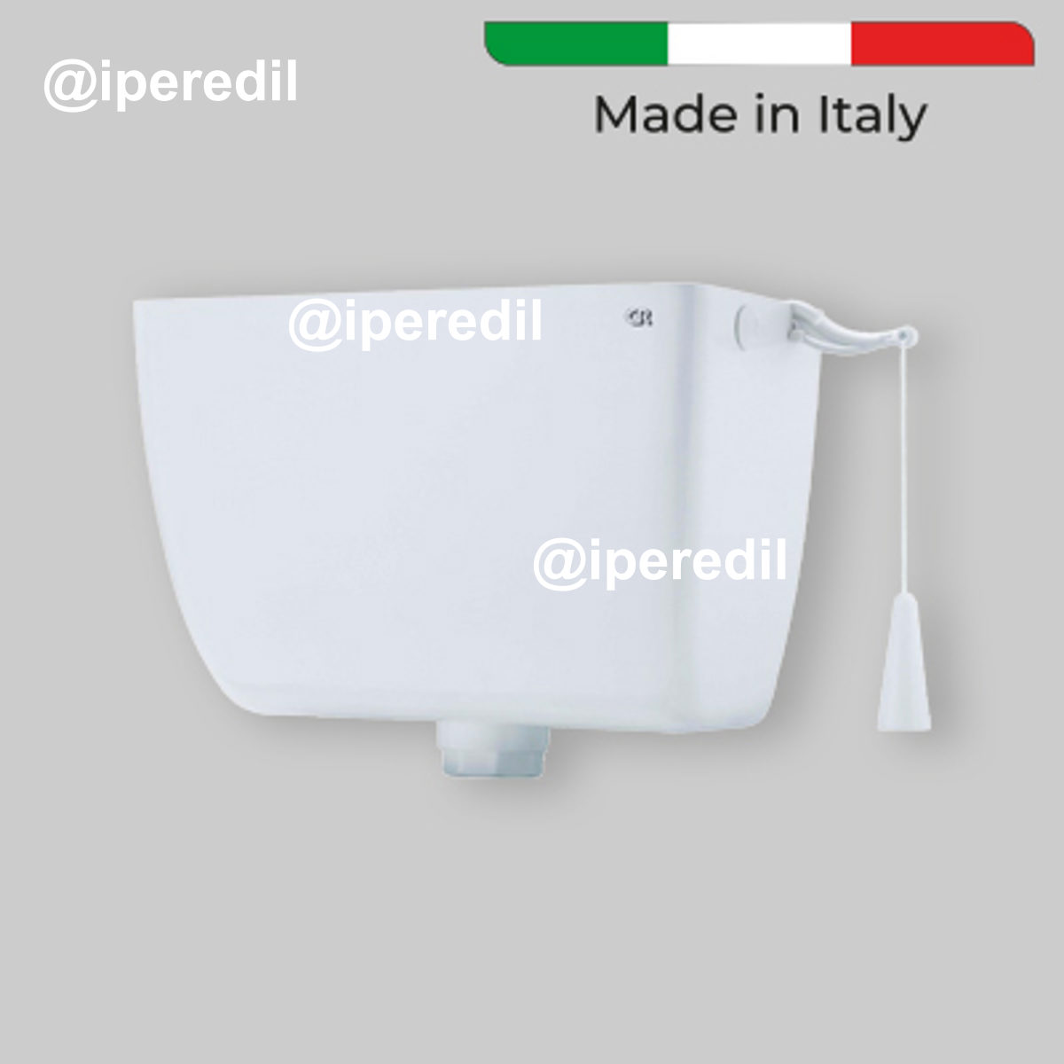 CASSETTA DI SCARICO ALTA "CABRIO" CON CATENELLA Bianca