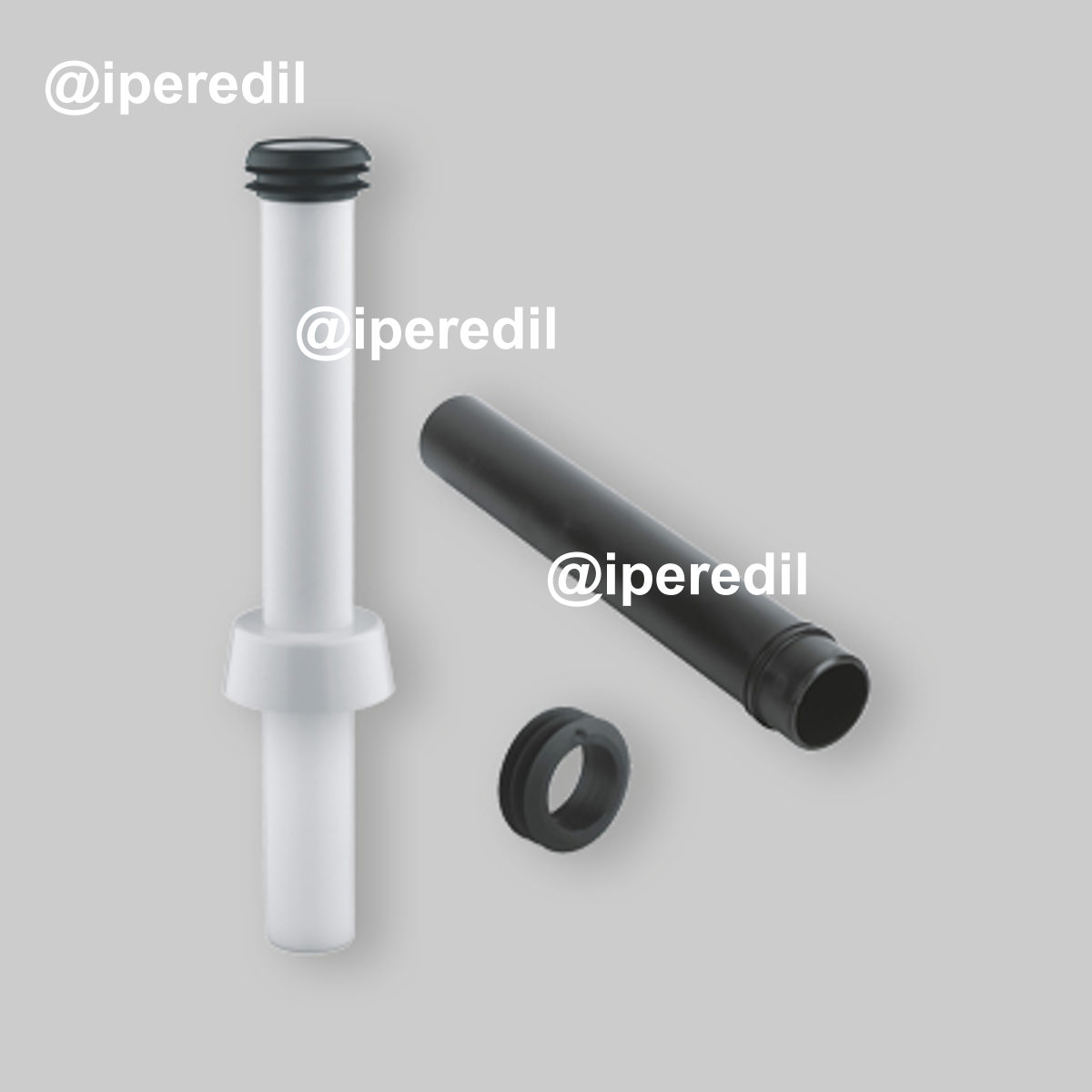 CANOTTO DI SCARICO PER CASSETTA GROHE Nero L.200 x Ø45 mm