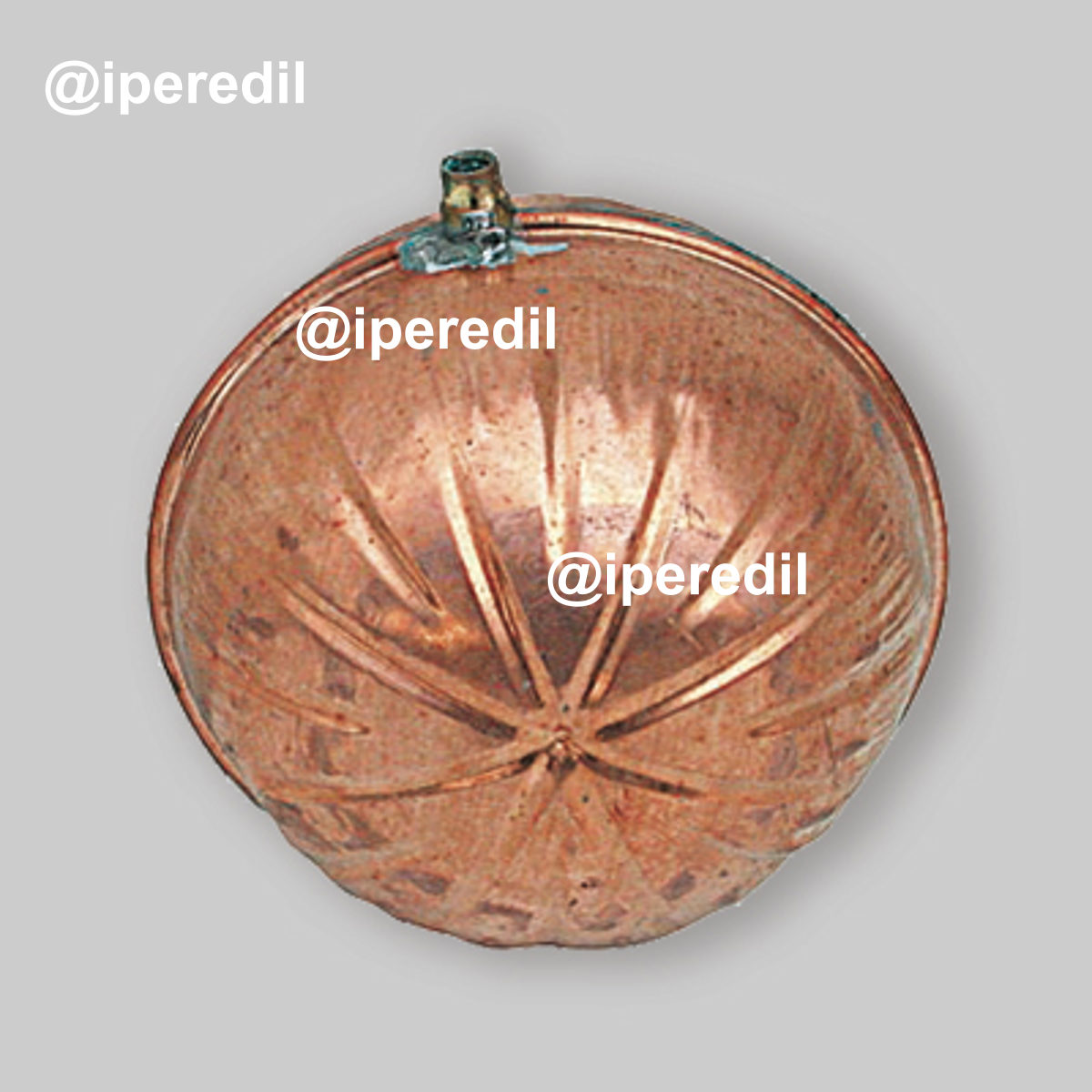 SFERA GALLEGGIANTE TONDA IN RAME CON RACCORDO FILETTATO Ø90 mm