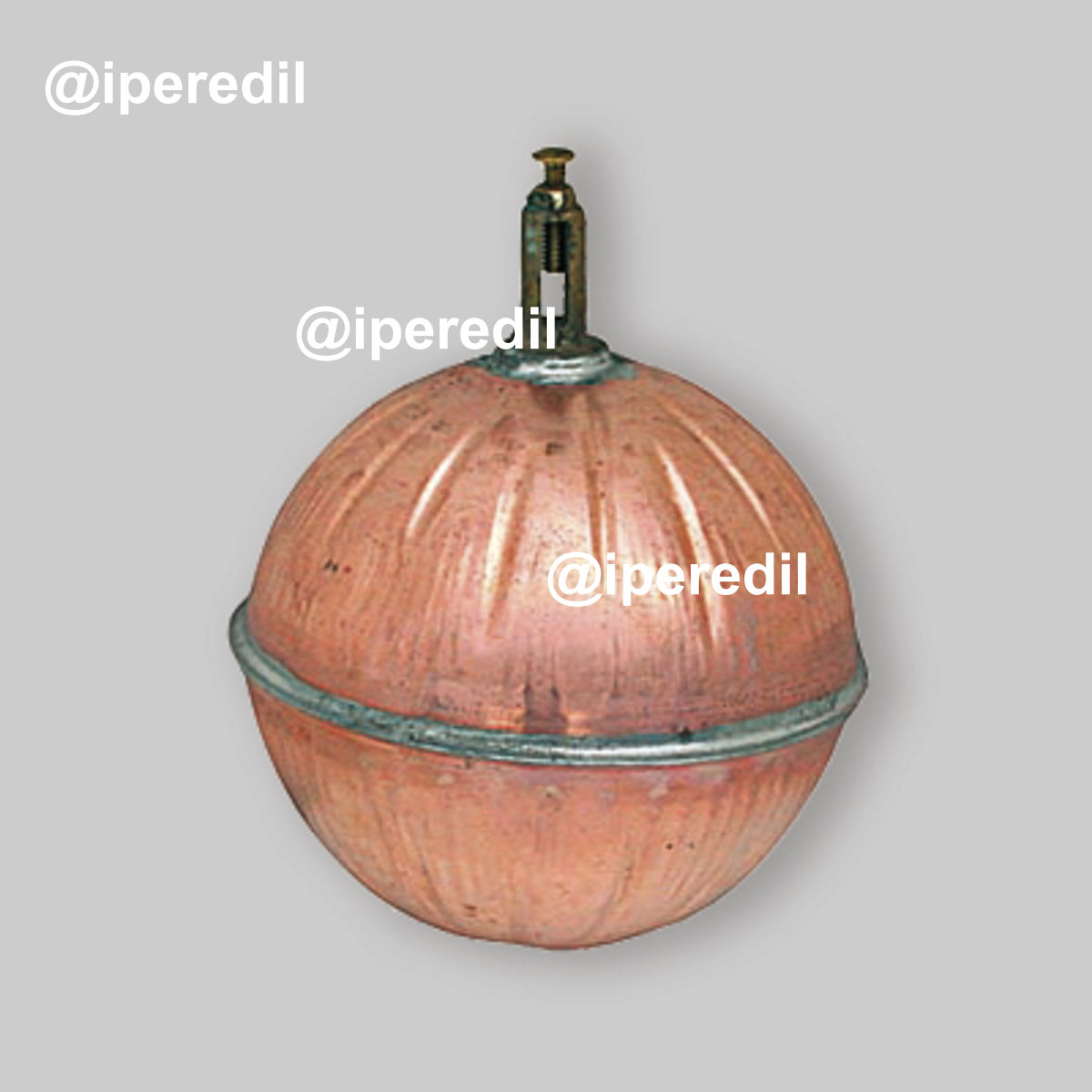 SFERA GALLEGGIANTE TONDA IN RAME CON RACCORDO PASSANTE Ø180 mm