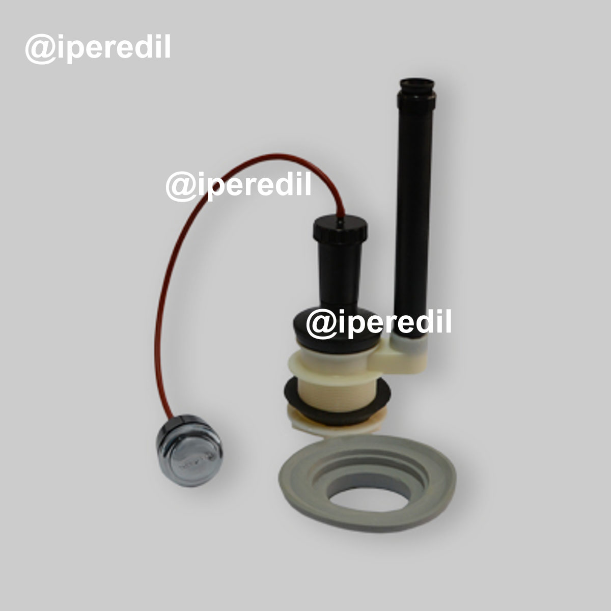 MECCANISMO DI SCARICO IN PLASTICA CON PULSANTE E KIT MONOBLOCCO -