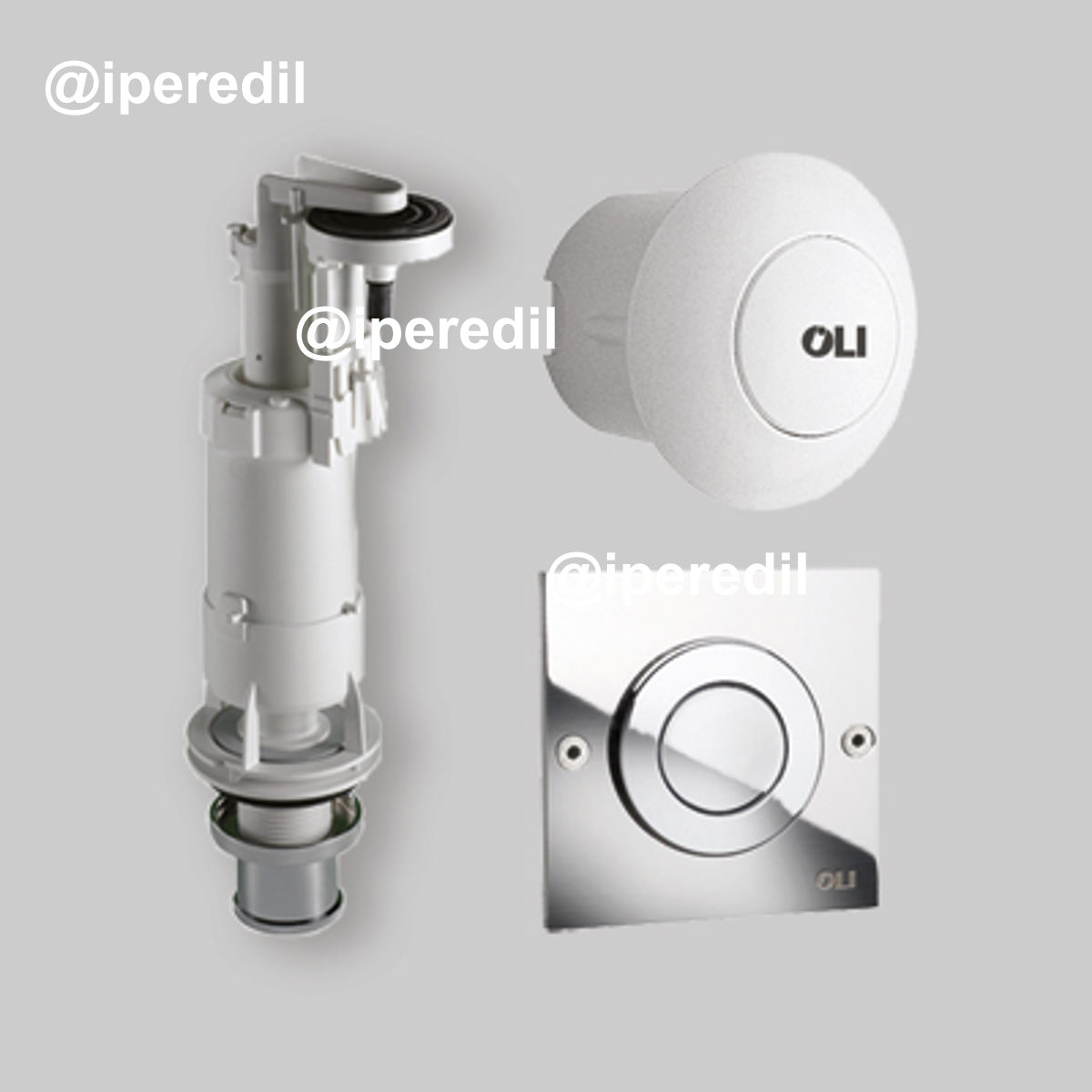 VALVOLA DI SCARICO PNEUMATICA "OLI DELUXE" PER CASSETTA ALTA IN CERAMICA Pulsante bianco