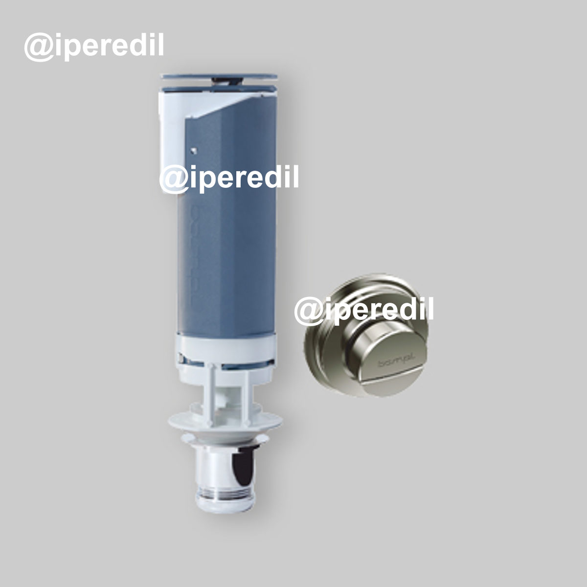 VALVOLA A DOPPIO SCARICO PER CASSETTA ALTA IN CERAMICA "PULSAR DUAL" Comando Pneumatico