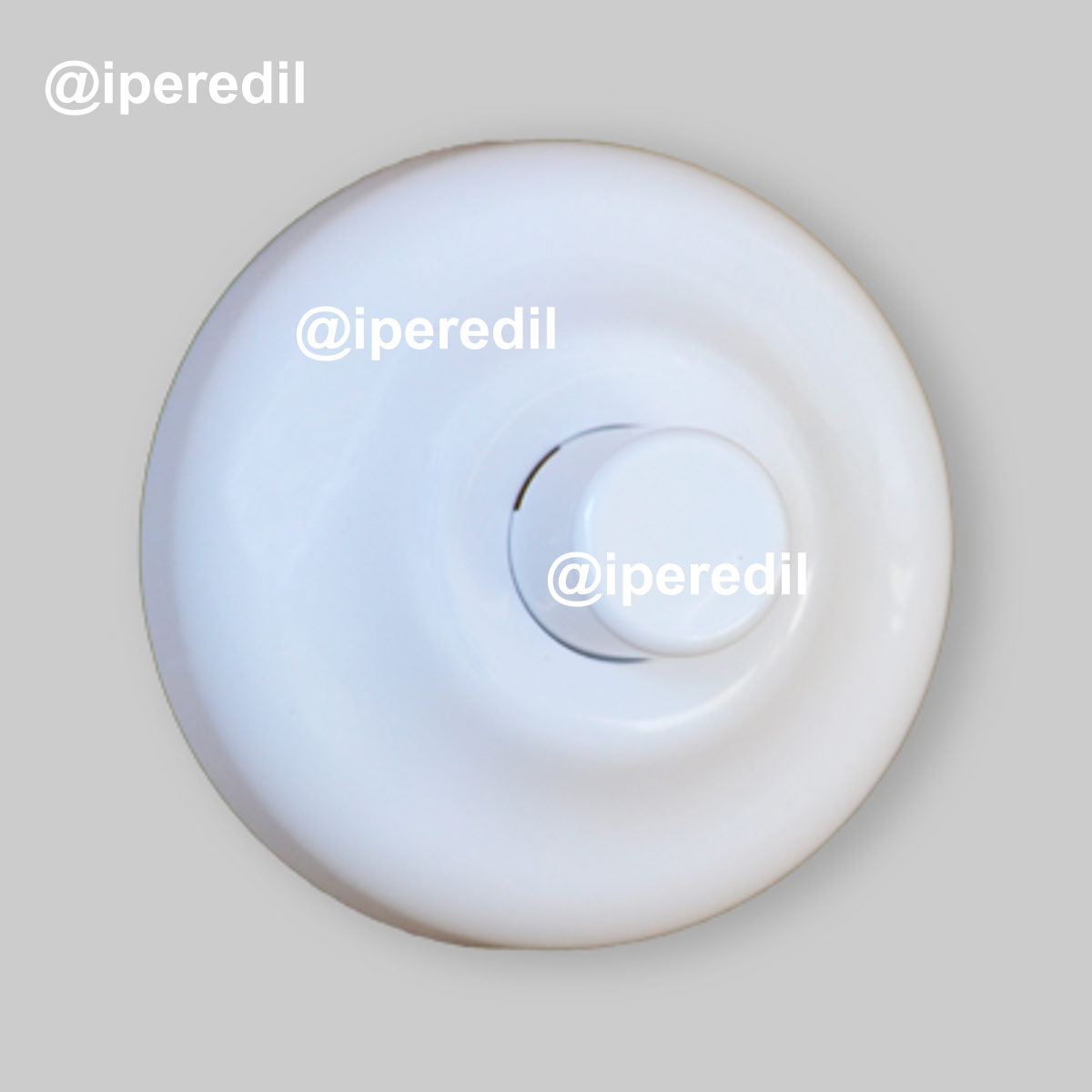 ROSONE CON PULSANTE DI RICAMBIO PER CASSETTA INCASSO RAME Bianco