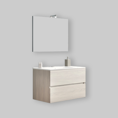 COMPOSIZIONE MOBILE DA BAGNO EASY 80 SOSPESA Rovere grigio
