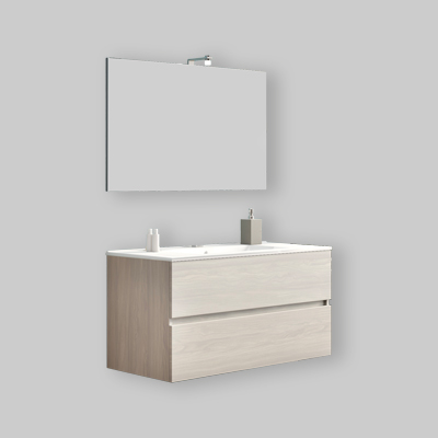 COMPOSIZIONE MOBILE DA BAGNO EASY 100 SOSPESA Rovere grigio