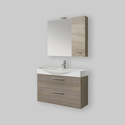 SPECCHIERA GAIA 04 EUCALIPTO SCURO 81 cm con pensile Dx