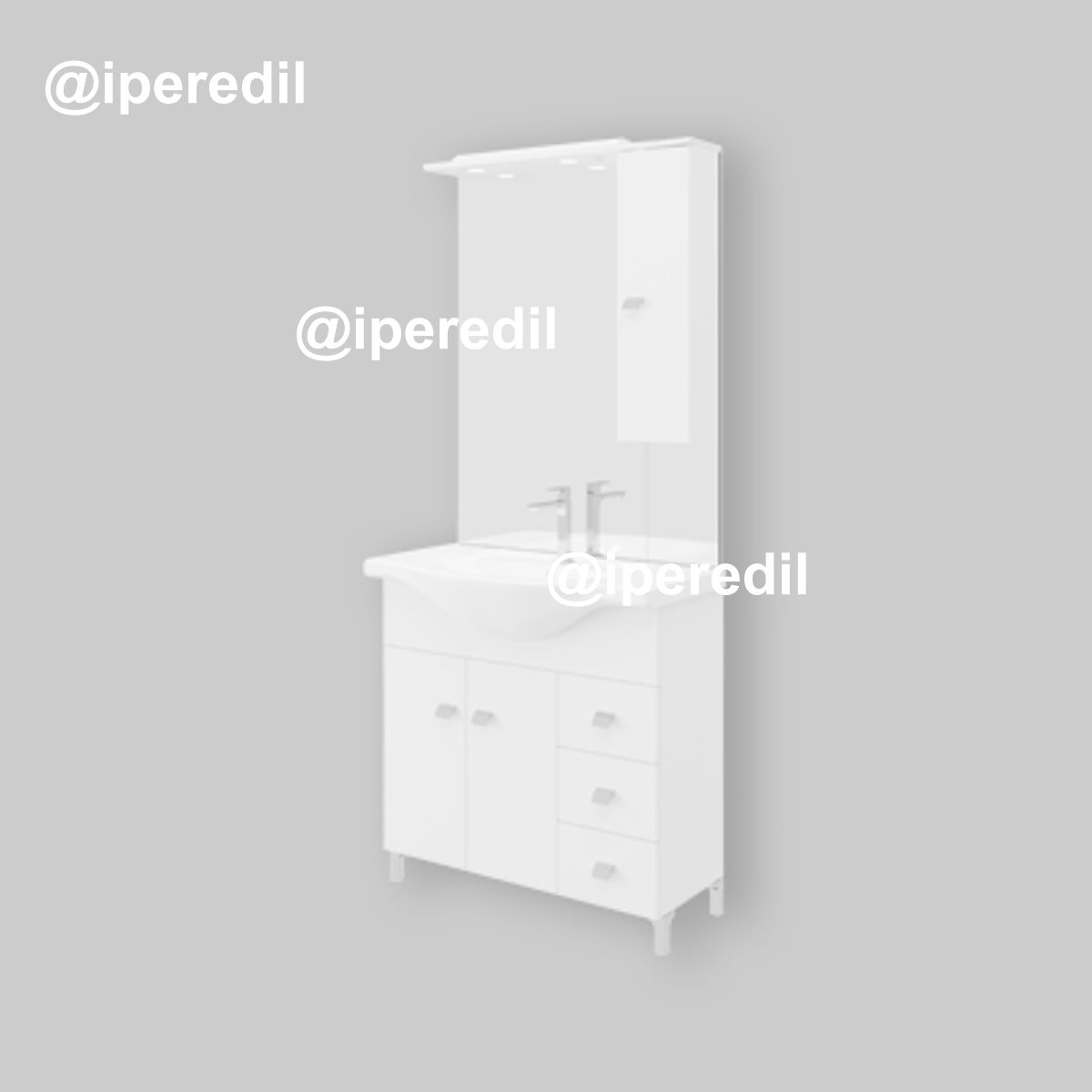 COMPOSIZIONE MOBILE DA BAGNO "BETA85" Bianco Lucido