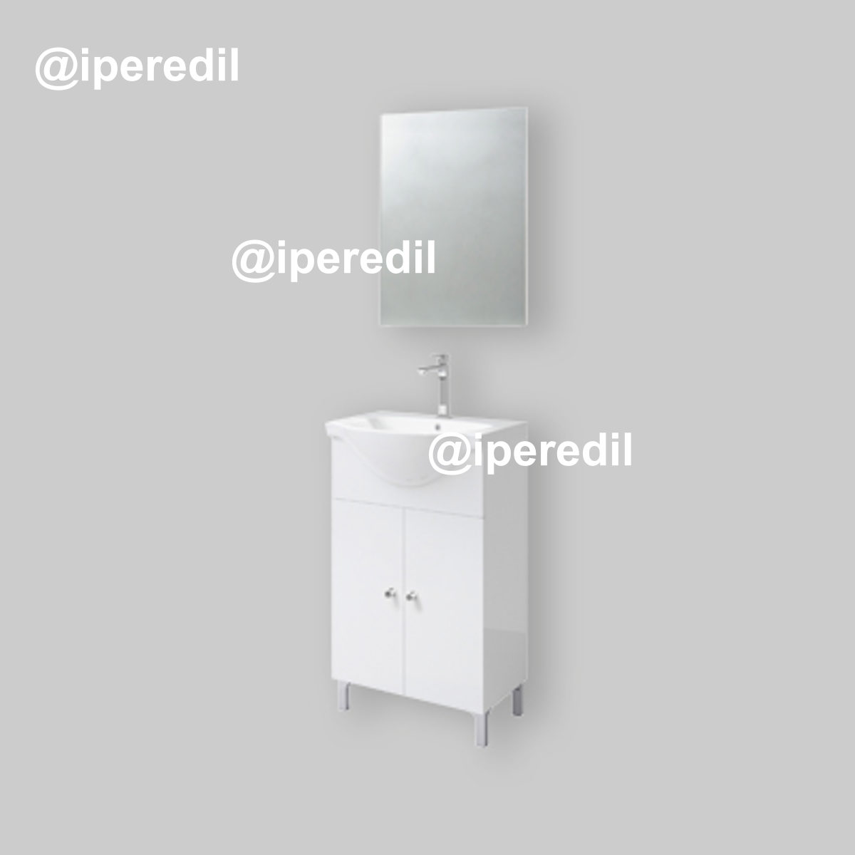 COMPOSIZIONE MOBILE DA BAGNO "STELLA NEW" Bianco Lucido - 50 cm