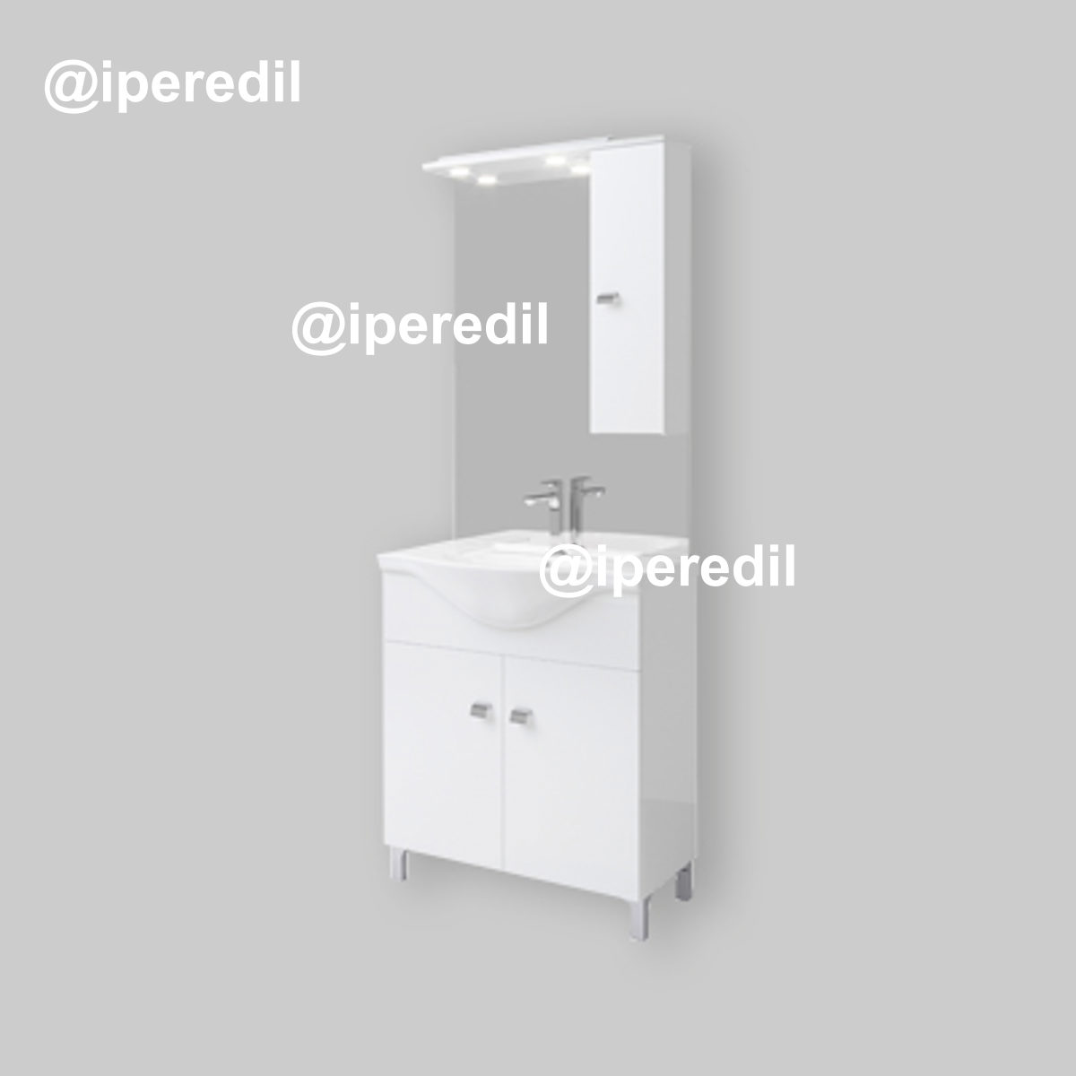 COMPOSIZIONE MOBILE DA BAGNO "BETA75 NEW" Bianco Lucido