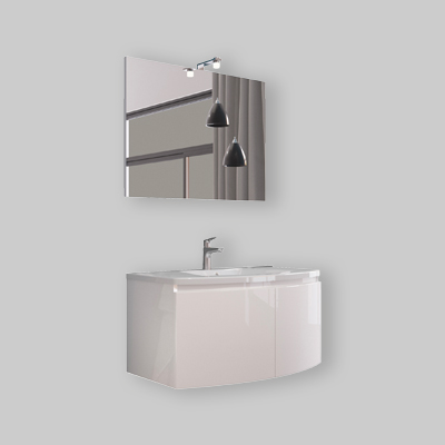 COMPOSIZIONE MOBILE DA BAGNO GIULIA SOSPESA Bianco lucido/ Bianco lucido