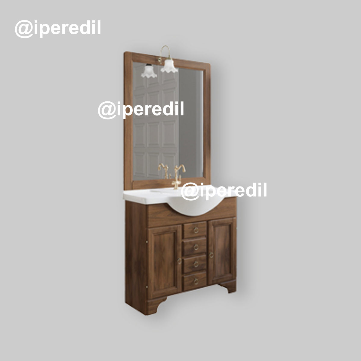 MOBILE DA BAGNO MICHELA 85 ARTE POVERA Specchiera 80 cm