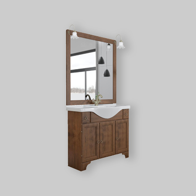 MOBILE DA BAGNO GRAZIA ARTE POVERA Specchiera cm 108 con 2 lampade