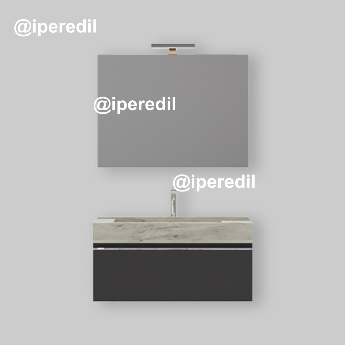 COMPOSIZIONE MOBILE DA BAGNO "IDEA80" Lino/ Rovere ghiaccio