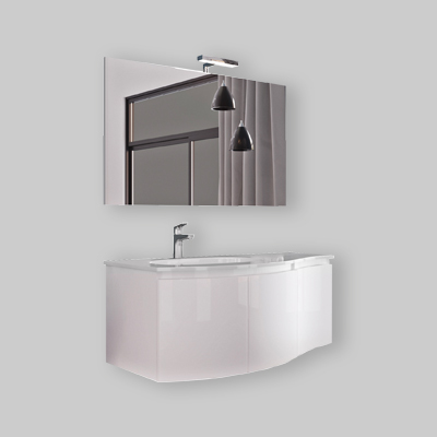COMPOSIZIONE MOBILE DA BAGNO ONDA Bianco lucido