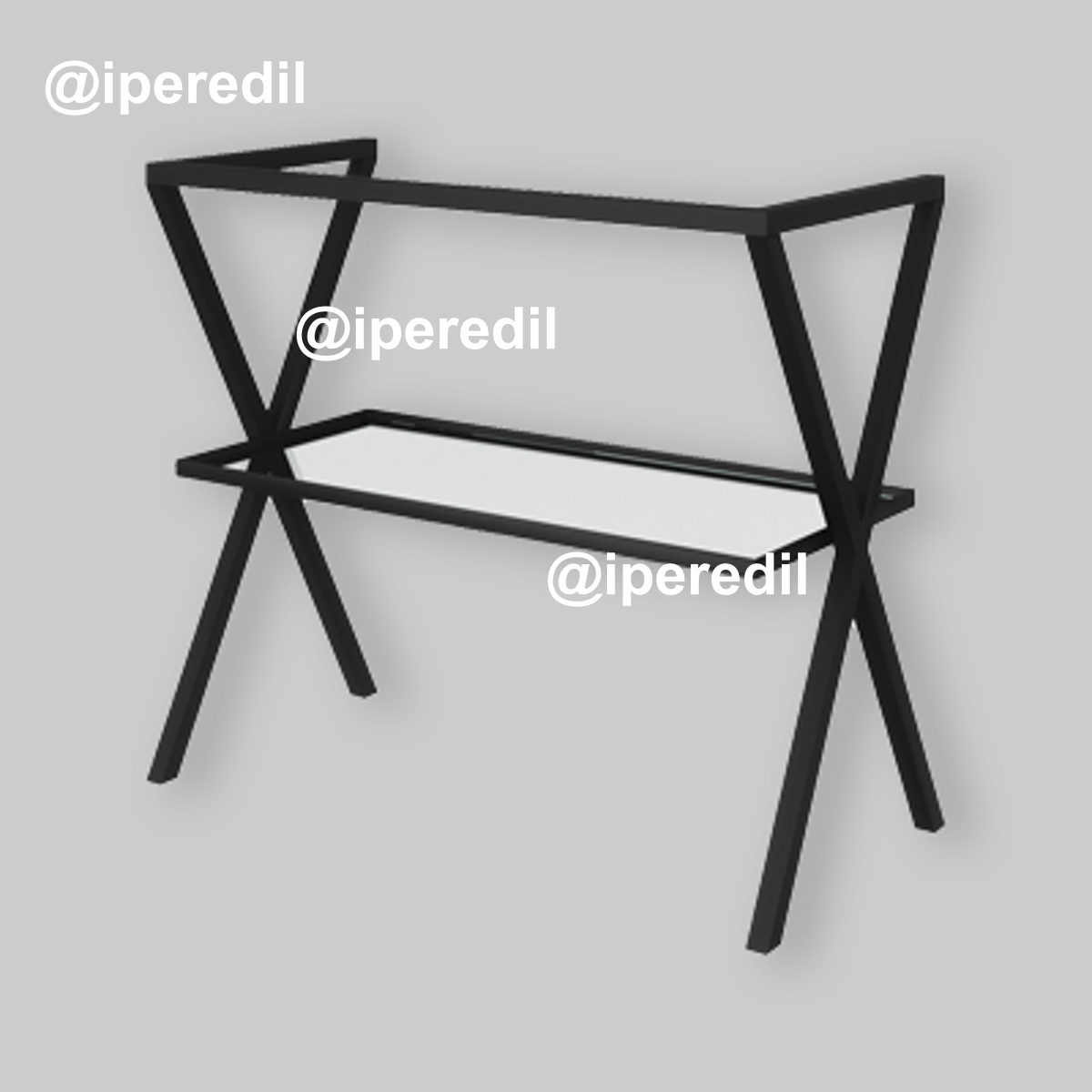 CAVALLETTO METALLICO NERO OPACO 80 cm