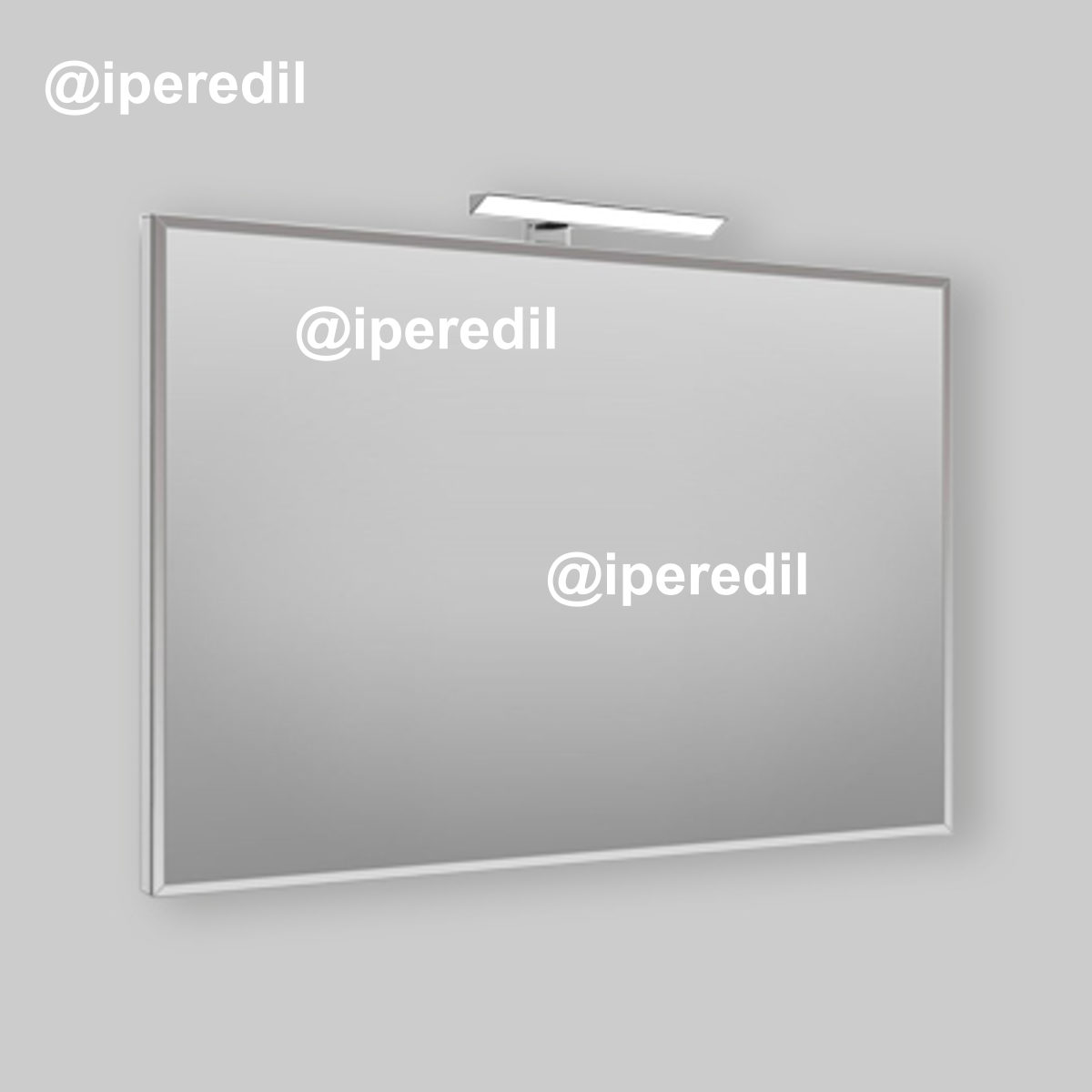 SPECCHIO RETTANGOLARE FILO LUCIDO BISELLATO CON LAMPADA LED 100 x 70 cm