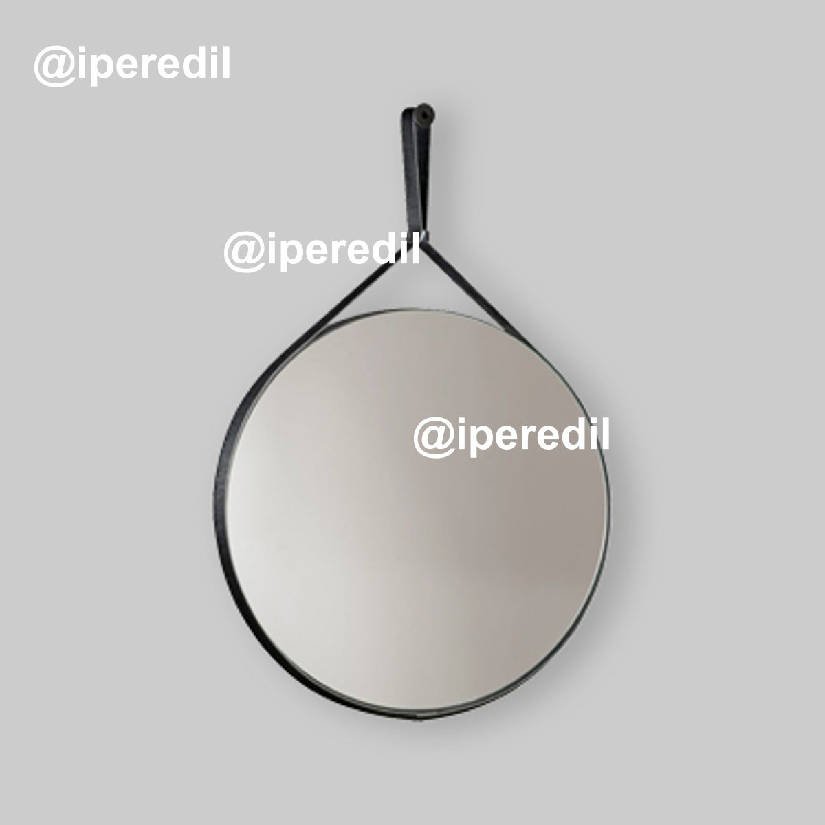 SPECCHIODA BAGNO ELLISSE CON CORNICE IN ECOPELLE 60 x 90 cm