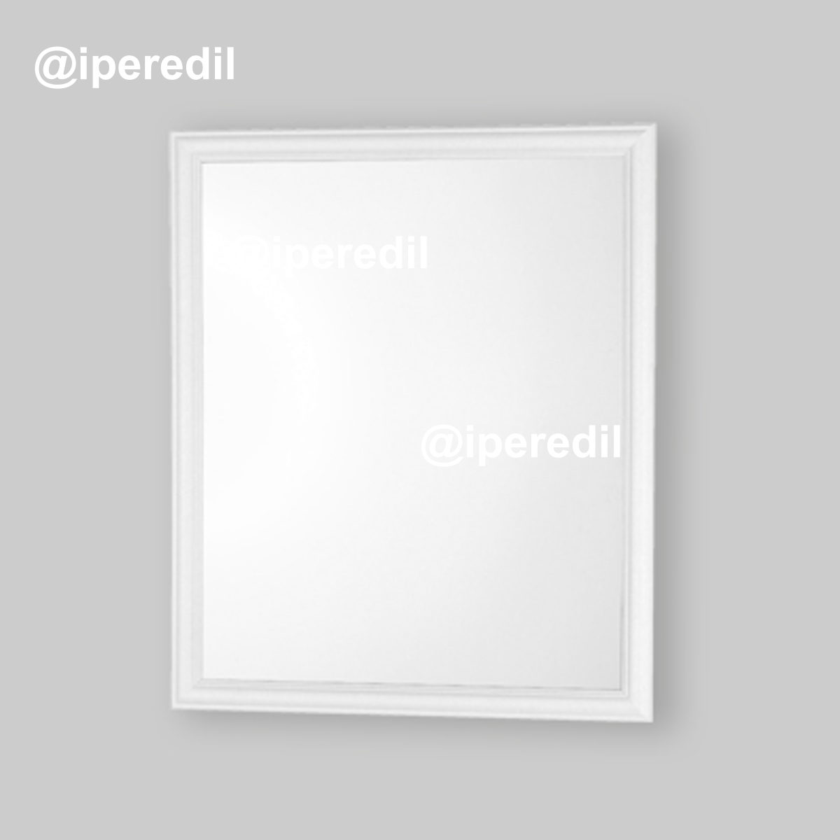 SPECCHIO RETTANGOLARE CON CORNICE IN ABS BIANCA L.50 x H.60 cm