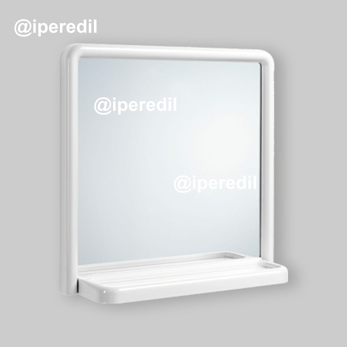 SPECCHIO CON CORNICE E MENSOLA "ATHENE" 50 x 51 cm - PVC